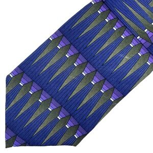 GRATEFUL DEAD Vintage 1996 Men's Geometric Print Neck Tie • 100% Silk • purple